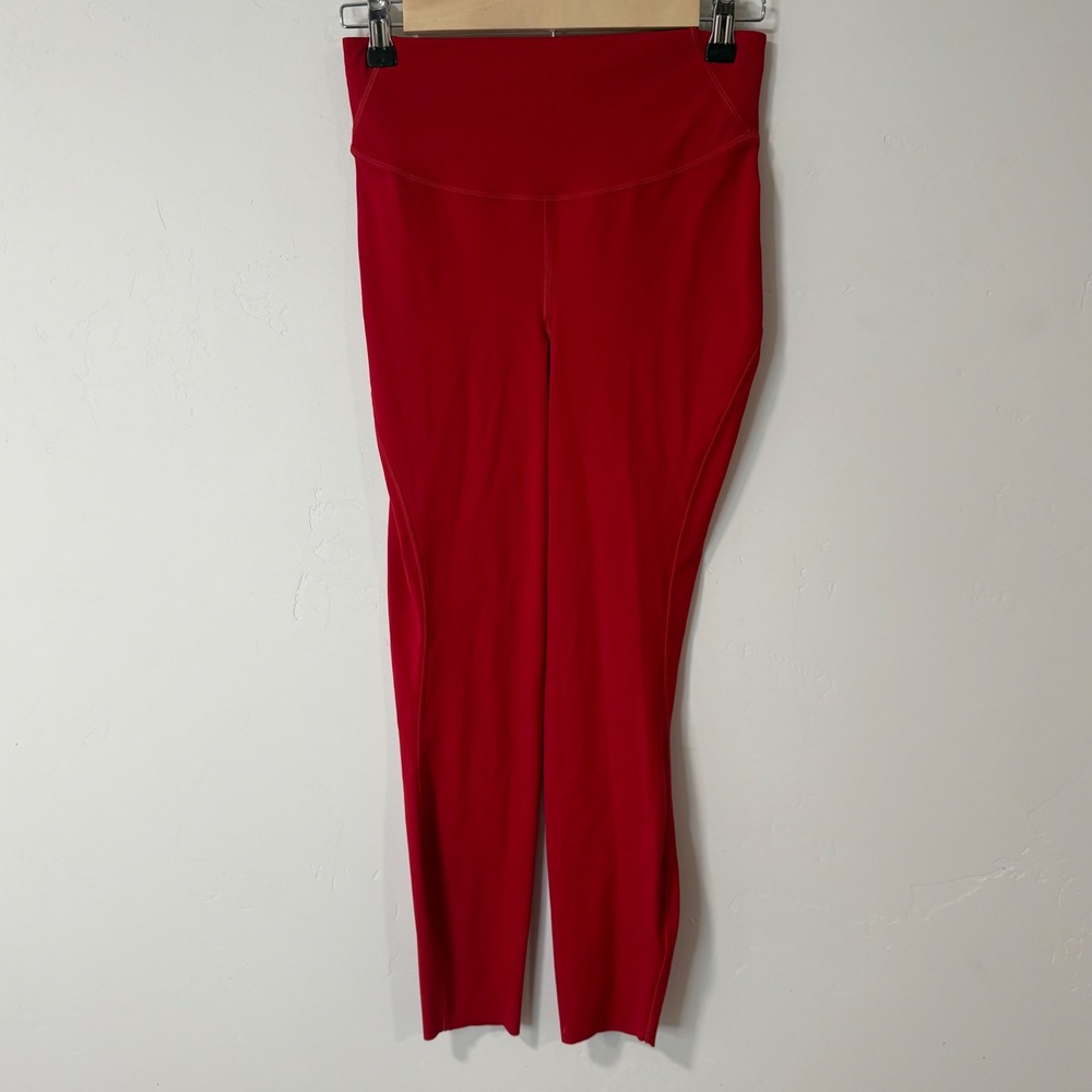 Lululemon Womens Base Pace Leggings 6 Red High Rise Workout Active 25" W5DKHS